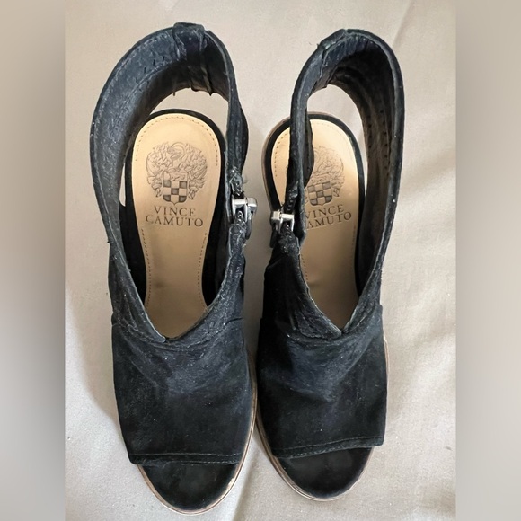 Vince Camuto Suede Peep-Toe Ankle Boots Sandals 7.5 - Picture 4 of 6